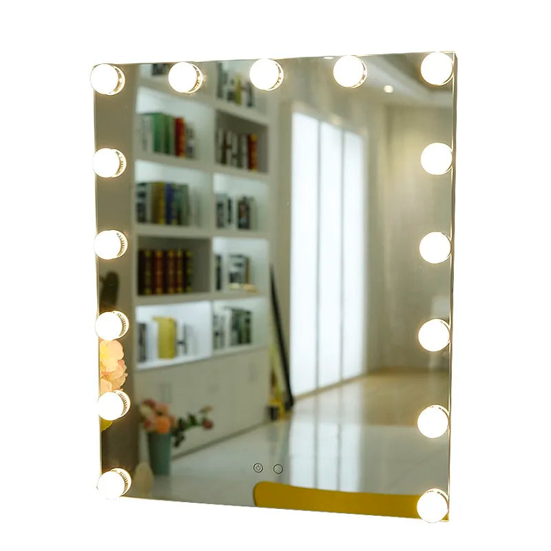 Vanity Makeup Mirror with Lights 17 LED Bulbs 3 Color Lighting Cosmetics for Dressing Bedroom Wall mounted White