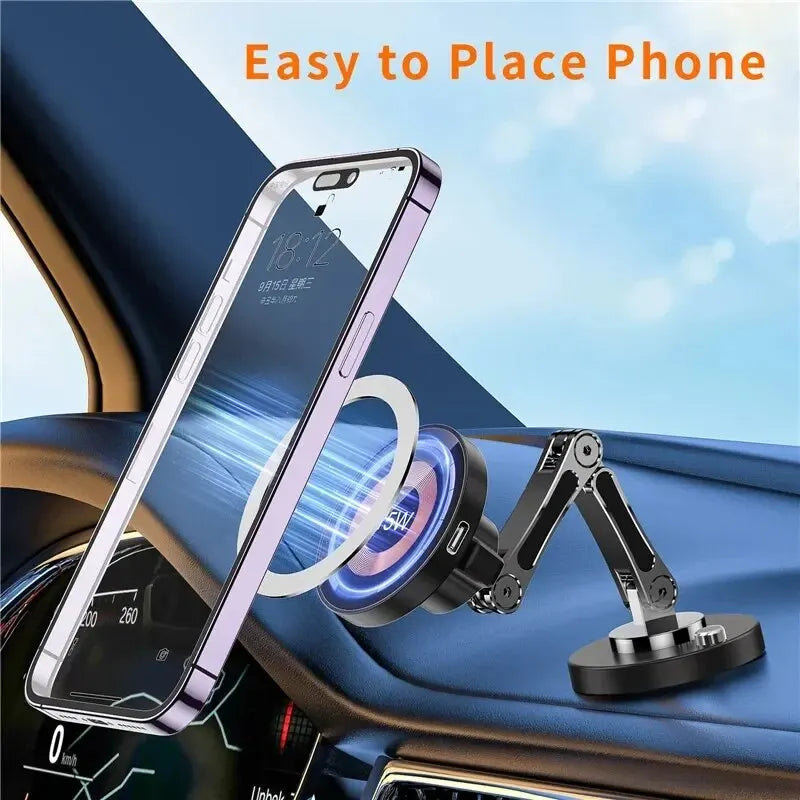 15W Magnetic Wireless Car Charger – Dash Mount for iPhone 12–15 Series