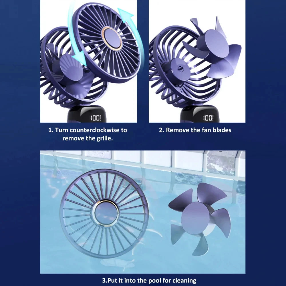 Smart Folding Fan with LED Display