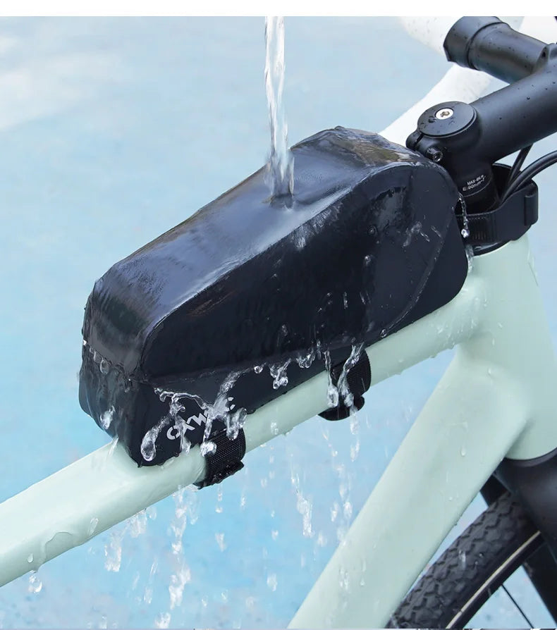 CXWXC Bicycle Magnetic Lid Top Tube Bag With Bolts Mounted & Straps Two Way Install MTB Road Bike Waterproof Front Frame Bag