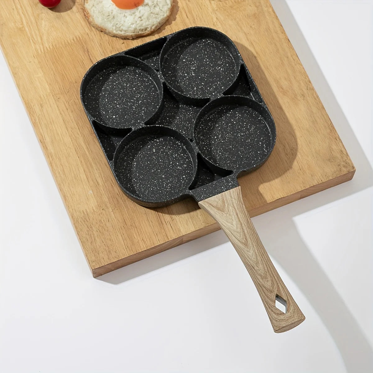 4-Hole Non-Stick Egg Frying Pan – Multi-Section Skillet for Breakfast & Burgers