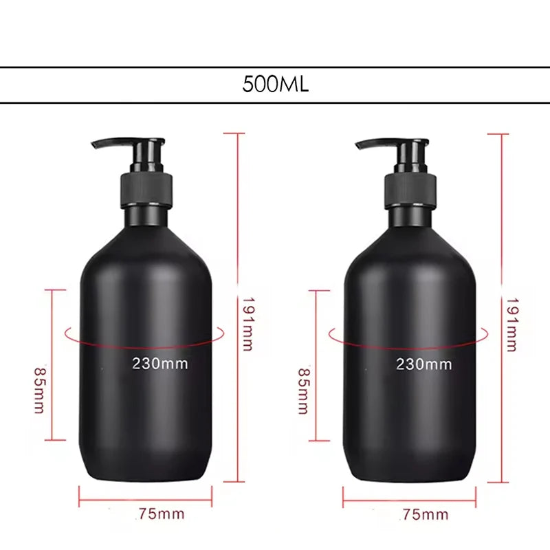 300/500ML Matte Black Liquid Soap Dispenser Refillable Shampoo Conditioner Body Lotion Container for Bathroom Supplies Hotel