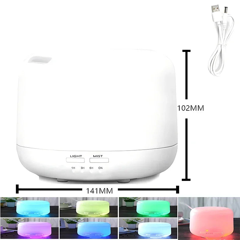500ML Air Humidifier Essential Oil Diffuser Aroma Diffuser With Dual Color Night Lights USB Humidifier Mini-Size Humidifier