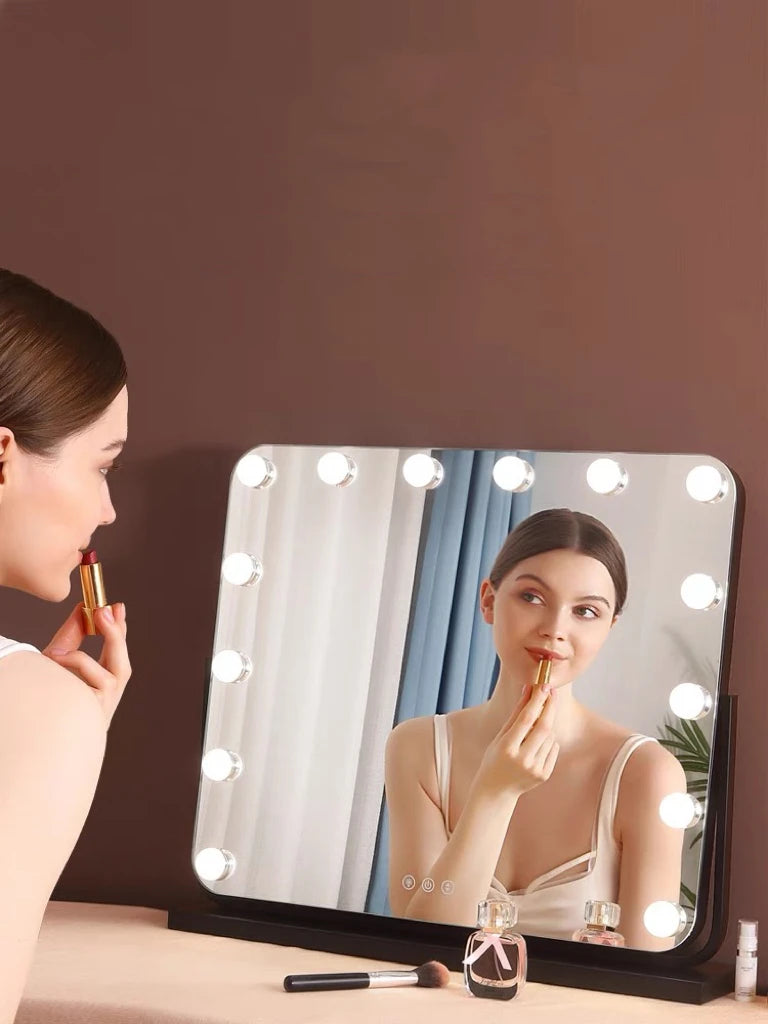 Vanity Mirror with Lights 25.59''x21.25''Makeup Mirror with Lights Touch Screen with 3 Color Lighting Dimmable for Desk Tabletop