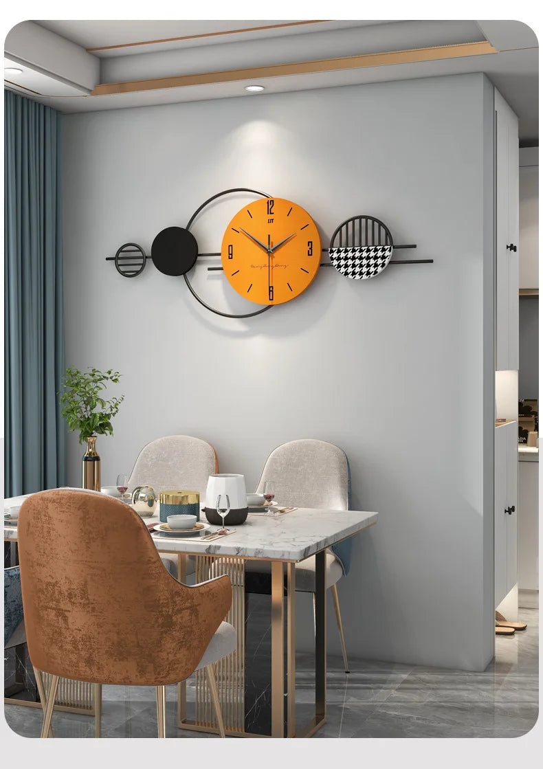 Nordic Luxury Wall Clock Creative Modern Living Room Decor Silent Scandinavian Dining Room Wall Art Clock