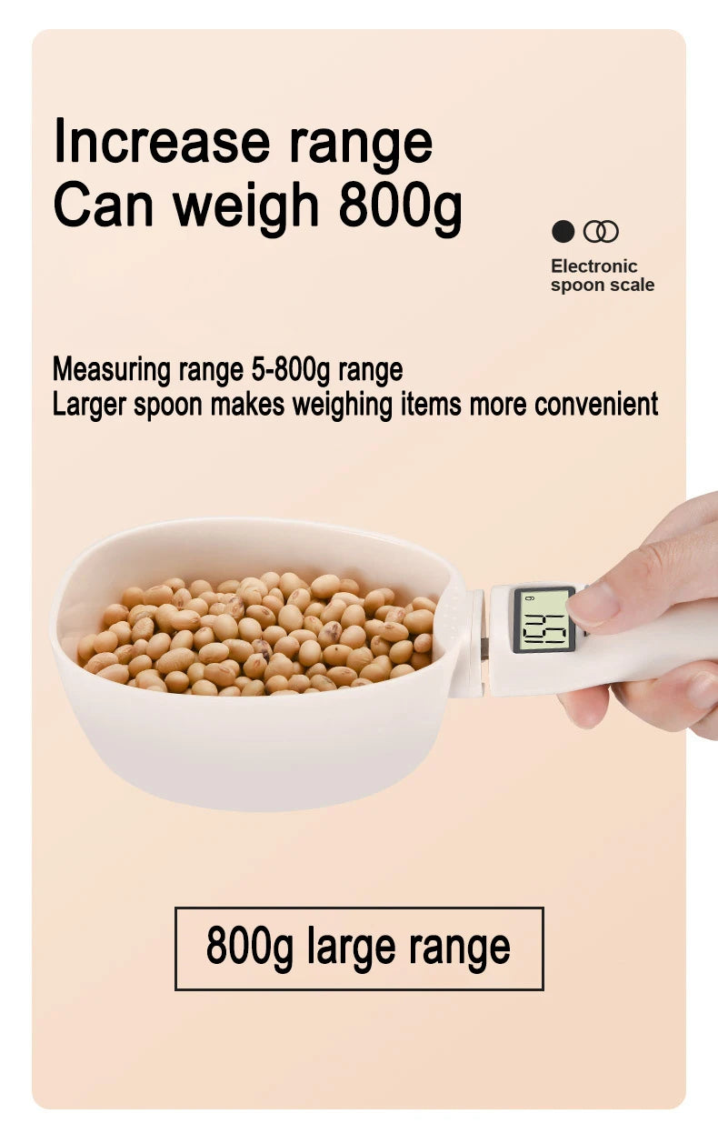 Pet Food Scale Digital Display Kitchen Scale LCD Electronic Precision Weighing Tool Dog Cat Feeding Food Measuring Spoon