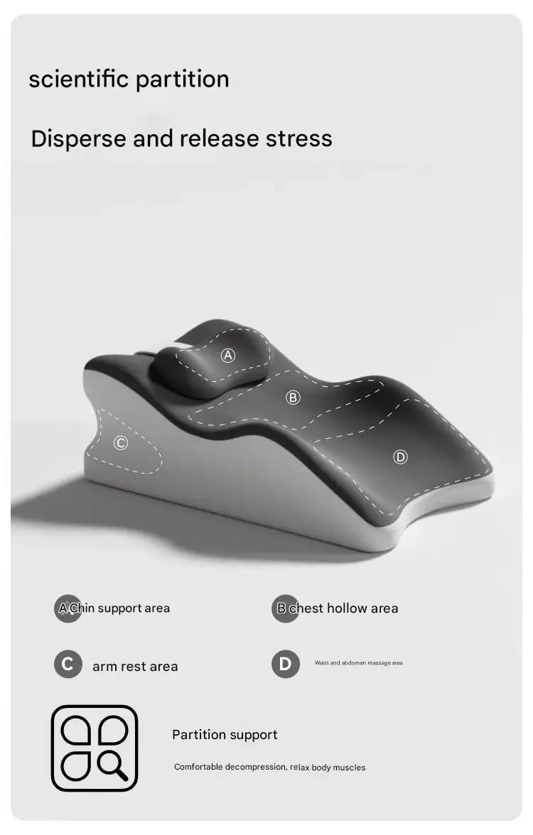 Multi-Position Memory Foam Pillow – Cooling Bed/Floor Cushion for Stomach Sleepers, 60x36x22cm