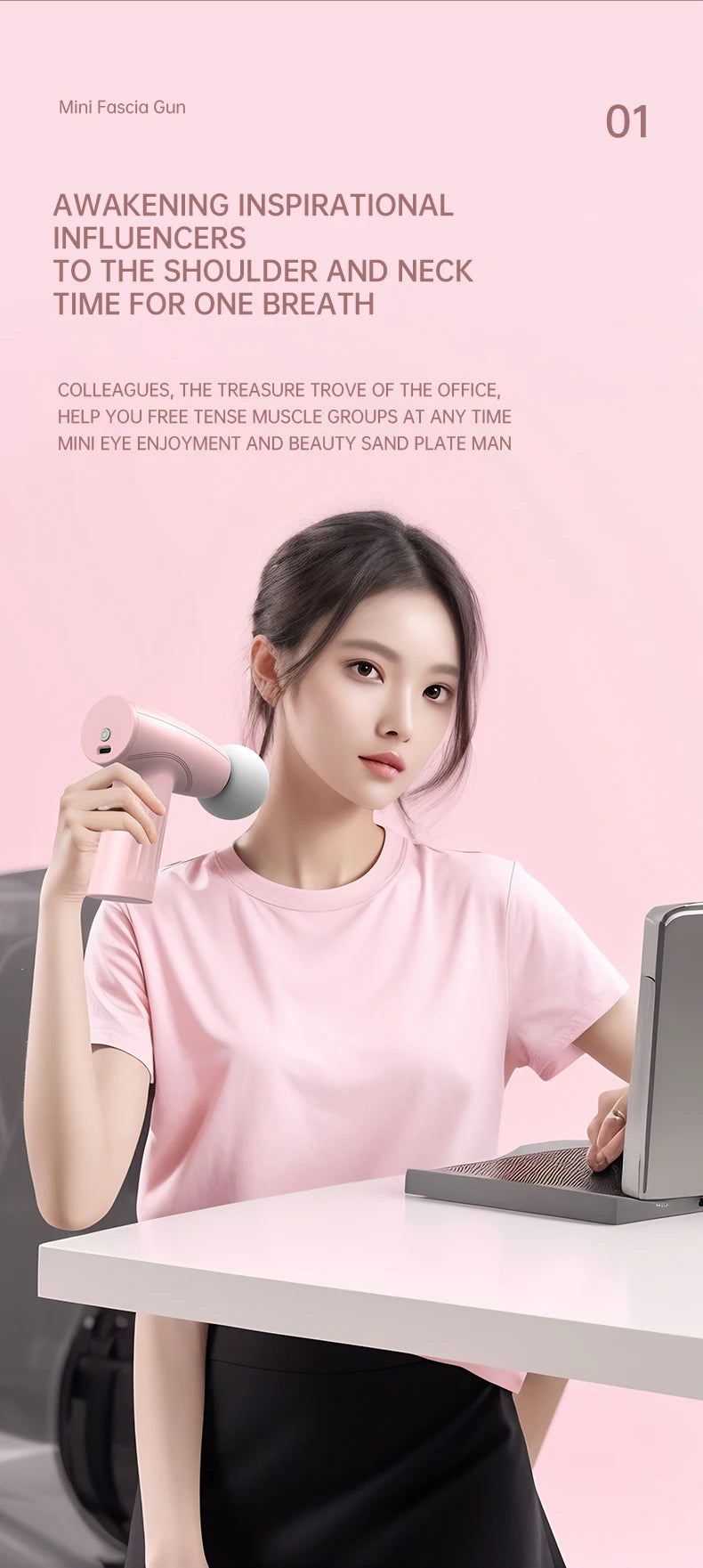 Mini Fascial Massage Gun Vibration Massage Machine Muscle Relaxation Neck And Back Compression Massager Portable Fitness