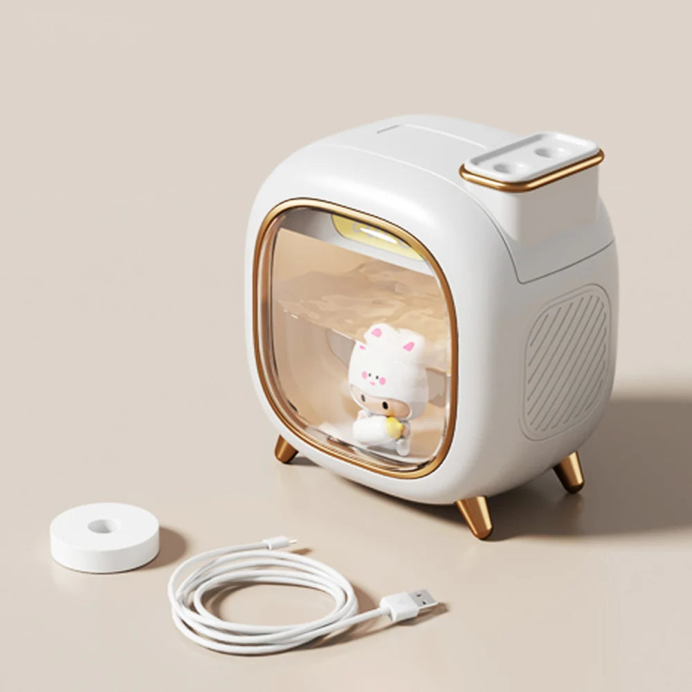 Cartoon Dolls Ultrasonic Air Humidifier 500ML Large Capacity Aroma Essential Oil Diffuser USB Colourful Breathing Night Lights