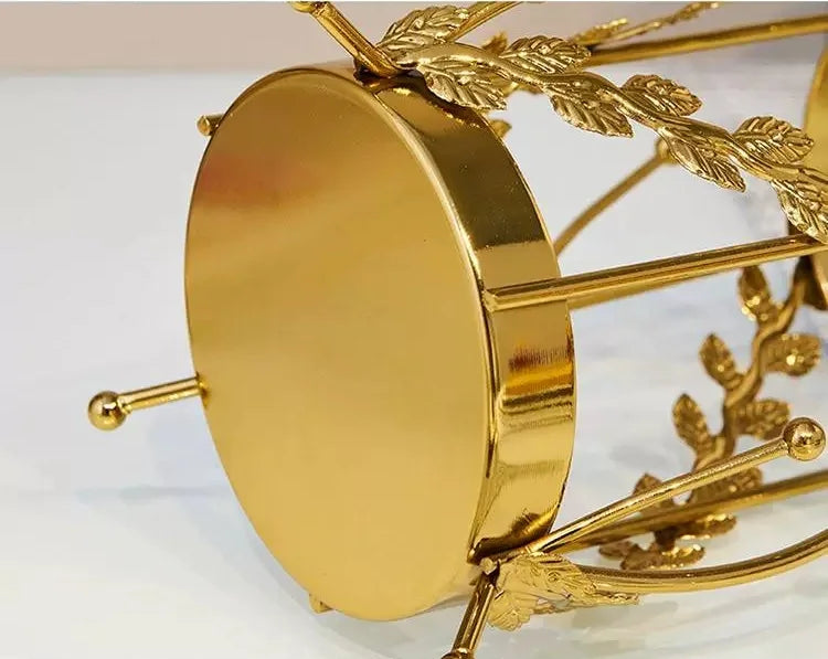 Metal Glassflower Vase Golden Hollow Frame Hydroponic Flower Arrangement Home Decoration Multifunctional Candle Holder