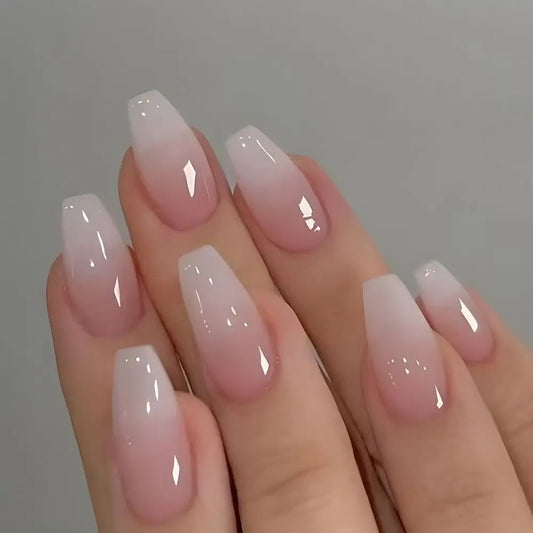24PCS waterproof French Ombre Press-On Nails