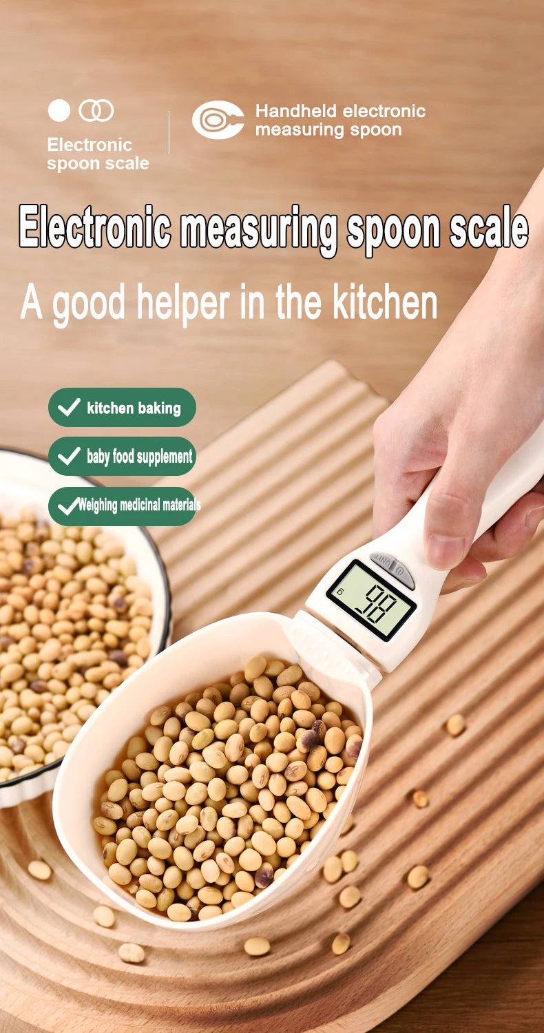 Pet Food Scale Digital Display Kitchen Scale LCD Electronic Precision Weighing Tool Dog Cat Feeding Food Measuring Spoon