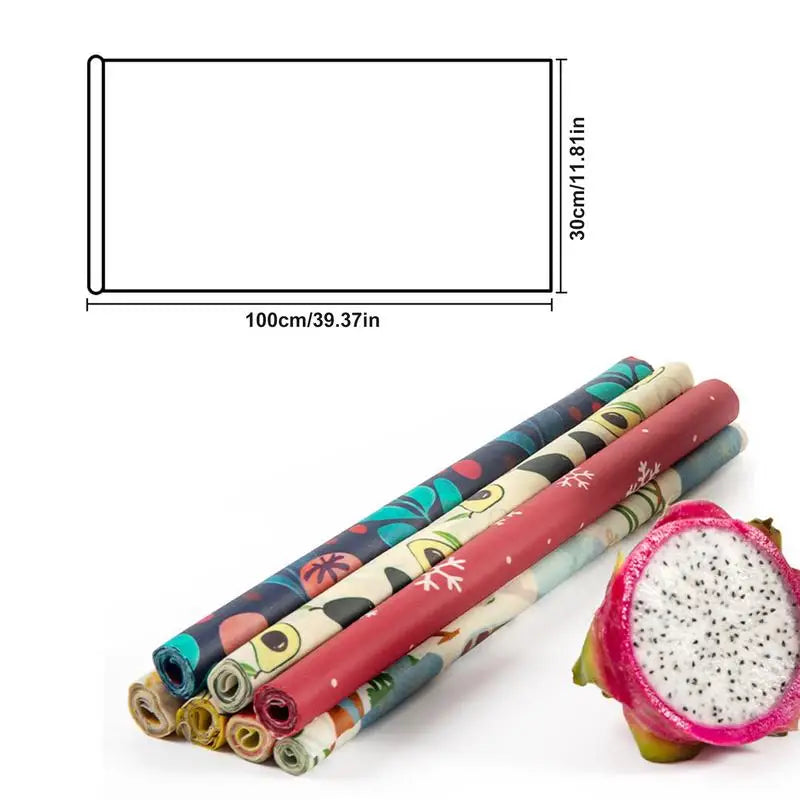 Eco-Friendly Food Wraps 30x100cm Beeswax & Cotton Wrap for Lunch Box/Sandwiches Vintage Patterns Kitchen Wrap Replacement