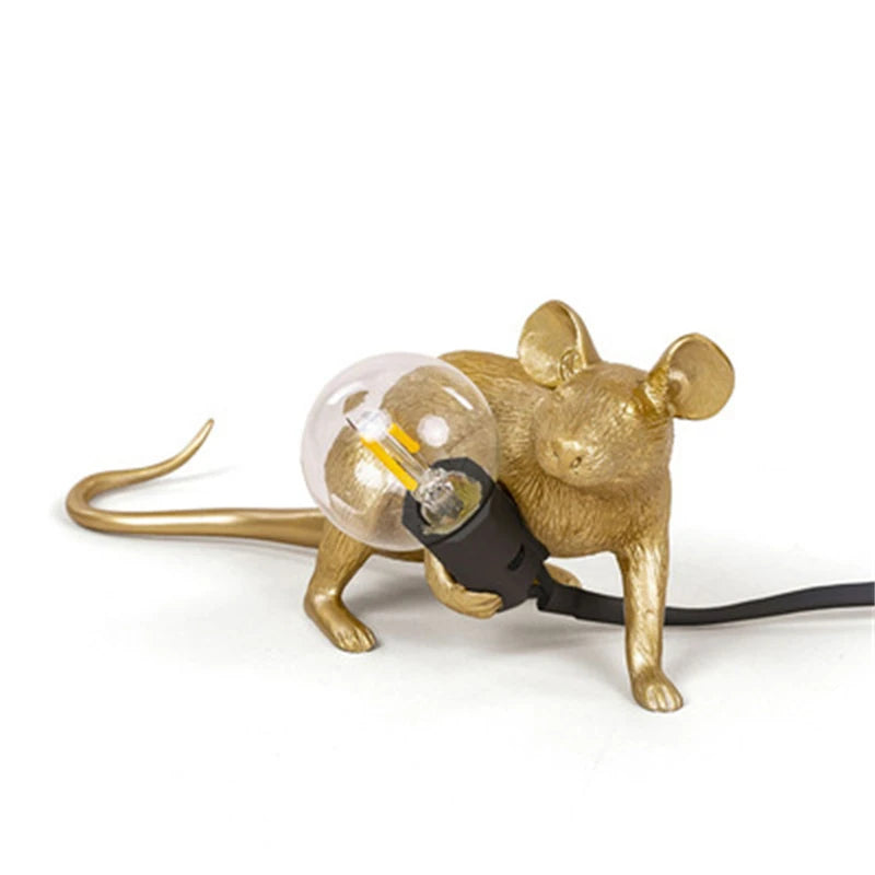 Nordic LED Table Lights Resin Animal Mouse Rat Cat Squirrel LED Night Lights Table Lamps Home Decor Desk Lamp Lighting Fixtures