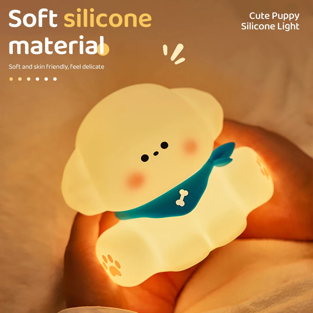Baby Night Light – Rechargeable Dog Shaped Nursery Lamp with Touch Control & Timer