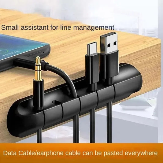 LuxeHold™ Cable Organizer Set – Elegant Silicone Cord Management for the Modern Workspace