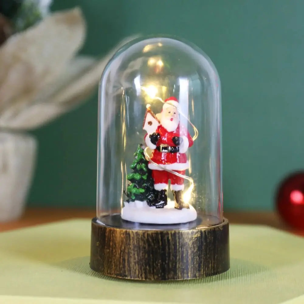 Glowing Christmas Desktop Decoration Lantern Snowman Santa Claus Christmas Snow Globe Lamp Battery Operated Night Lights