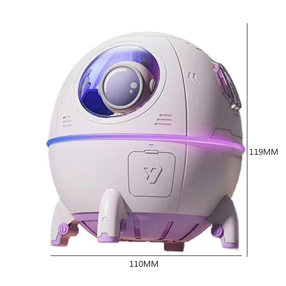 Portable Mini Humidifier,Astronaut Space Small Cool Mist Humidifiers 220ML,USB Desktop Humidifier with Auto Shut Off,Night Light