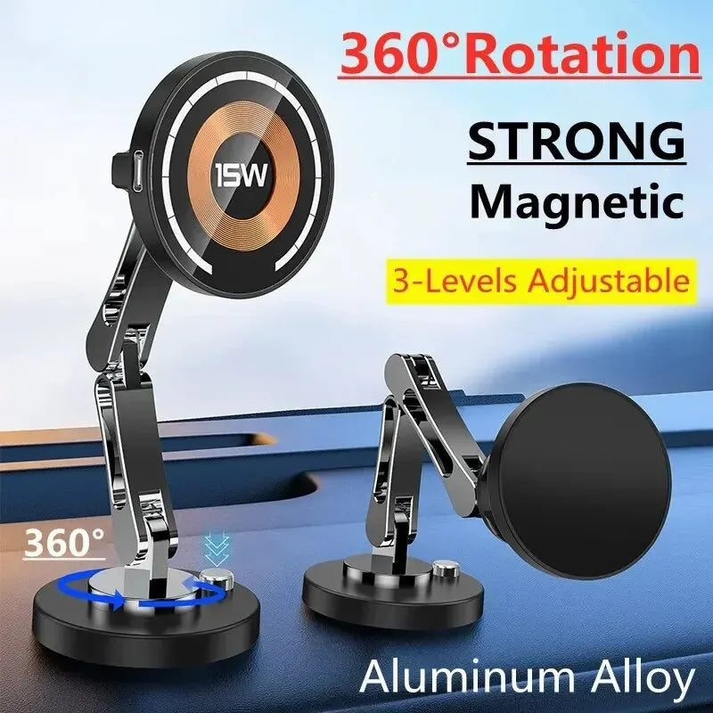 15W Magnetic Wireless Car Charger – Dash Mount for iPhone 12–15 Series