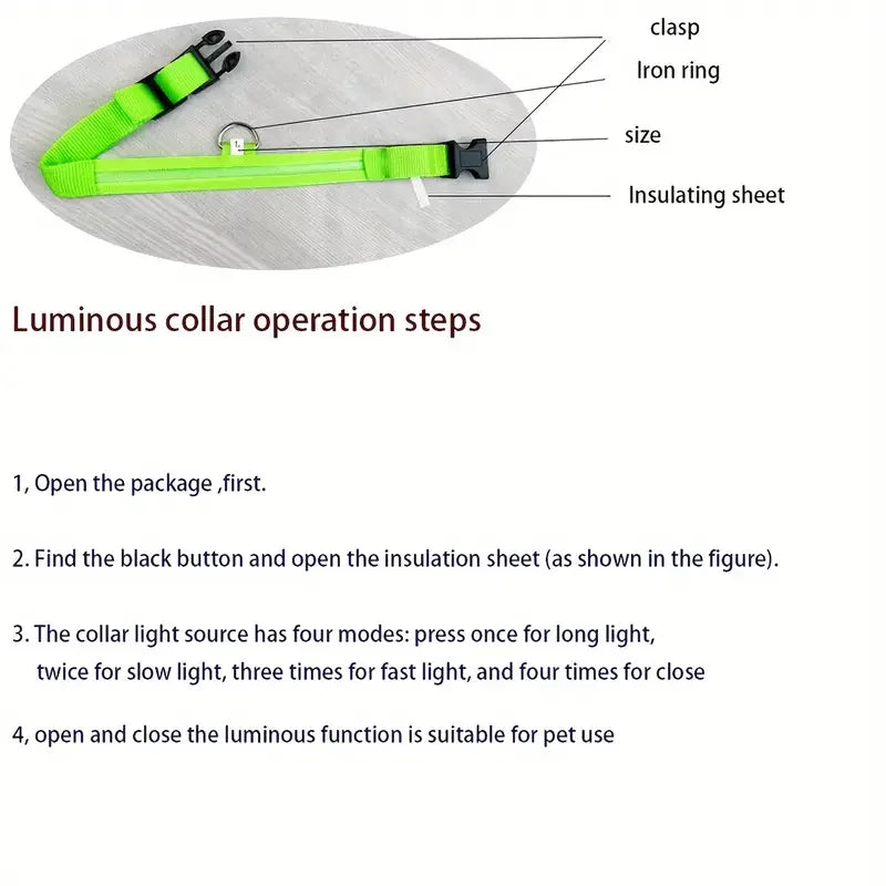 LumiStride™ Illuminated Pet Leash &amp; Collar Set – Luxury Nylon LED Night Safety Duo