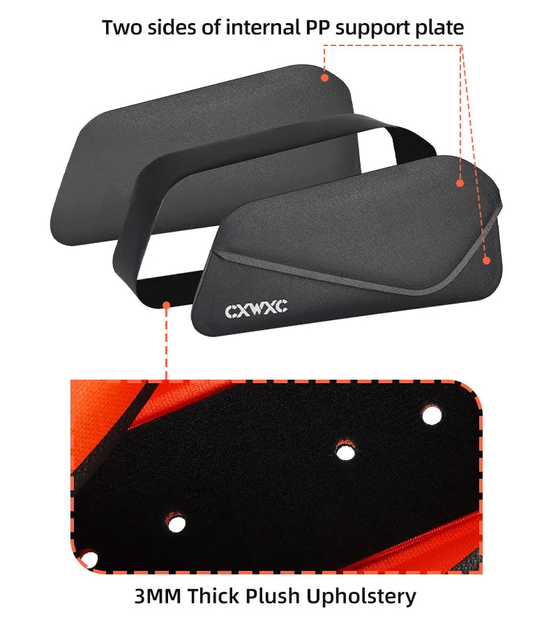 CXWXC Bicycle Magnetic Lid Top Tube Bag With Bolts Mounted & Straps Two Way Install MTB Road Bike Waterproof Front Frame Bag