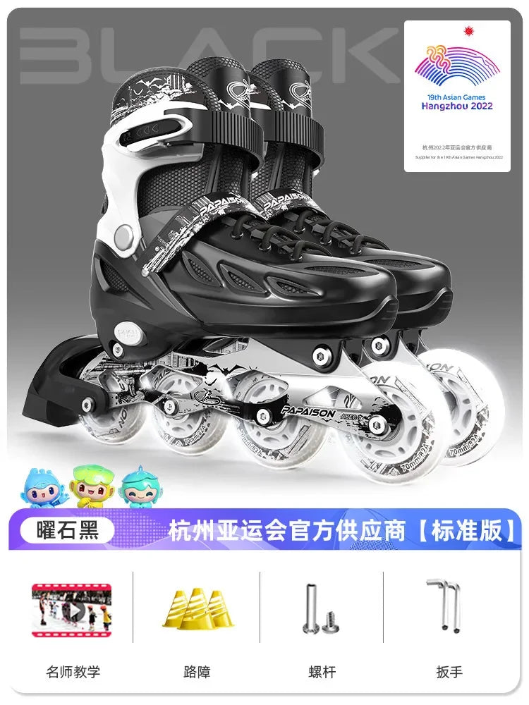 Adjustable Inline Roller Skate Shoes Professional Flashing Sliding Sneaker Outdoor Racing Speed Skating 4 Wheels Shoes Gifts
