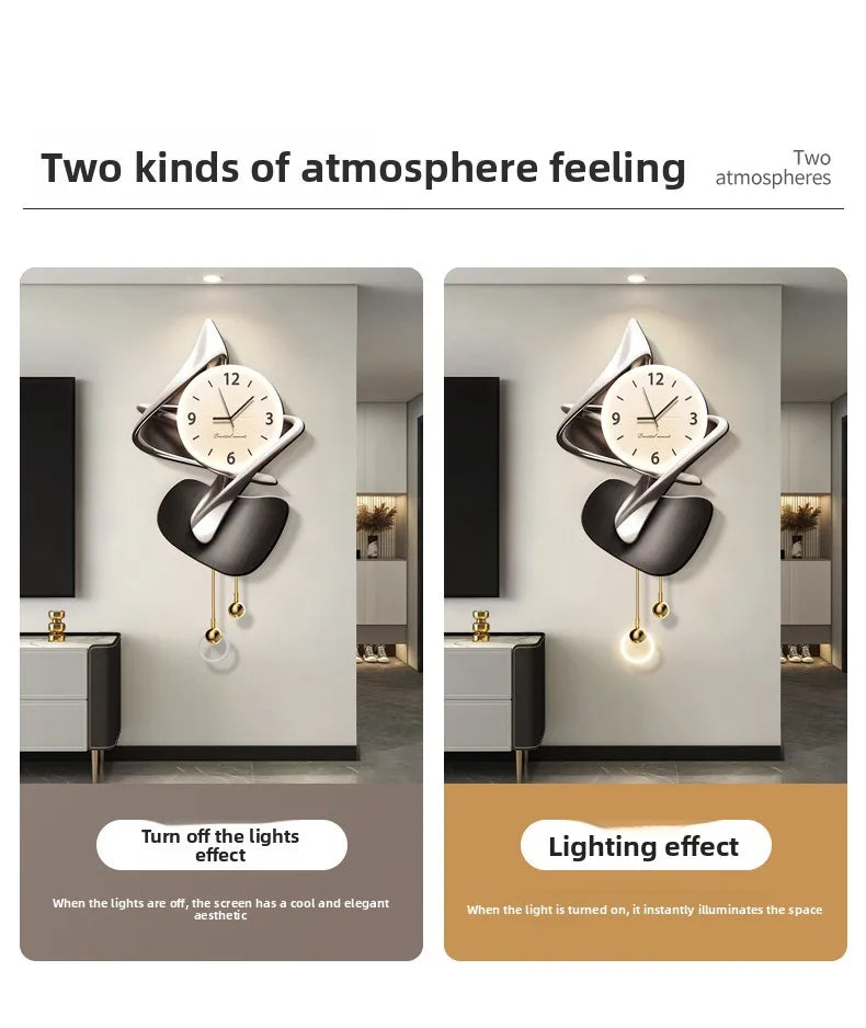 Light Luxury Living Room Decoration Clock High-End Digital Wall Clock Modern Art Home Decor Hanging Painting Wall Watch Mute