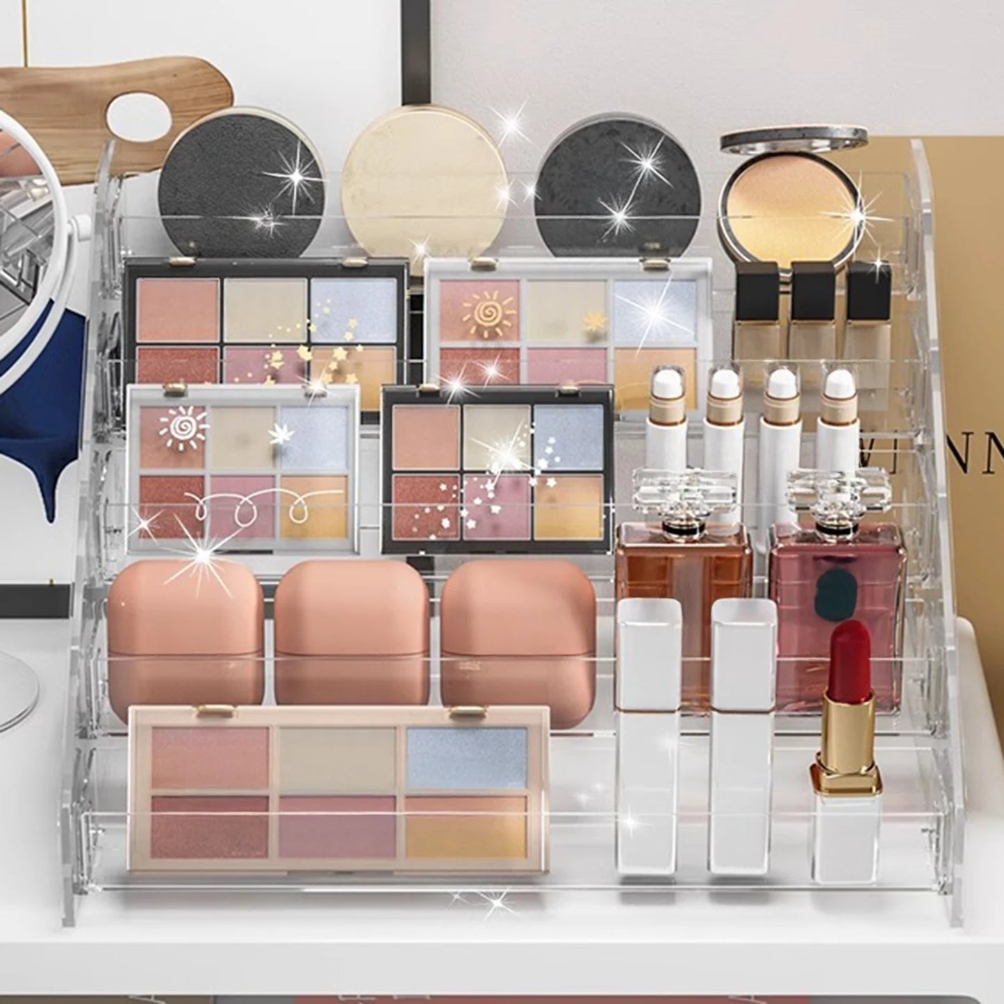 3-7 Layer Transparent Plastic Cosmetic Organizer