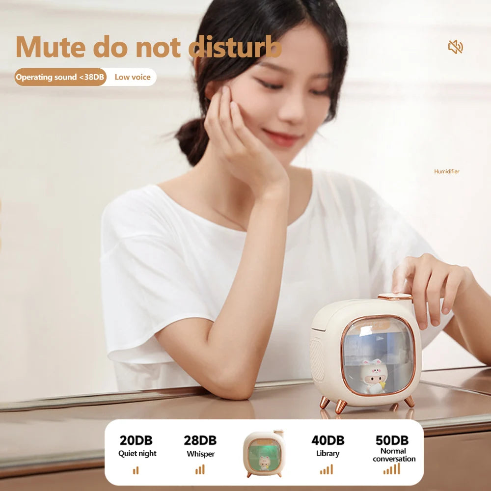 Cartoon Dolls Ultrasonic Air Humidifier 500ML Large Capacity Aroma Essential Oil Diffuser USB Colourful Breathing Night Lights