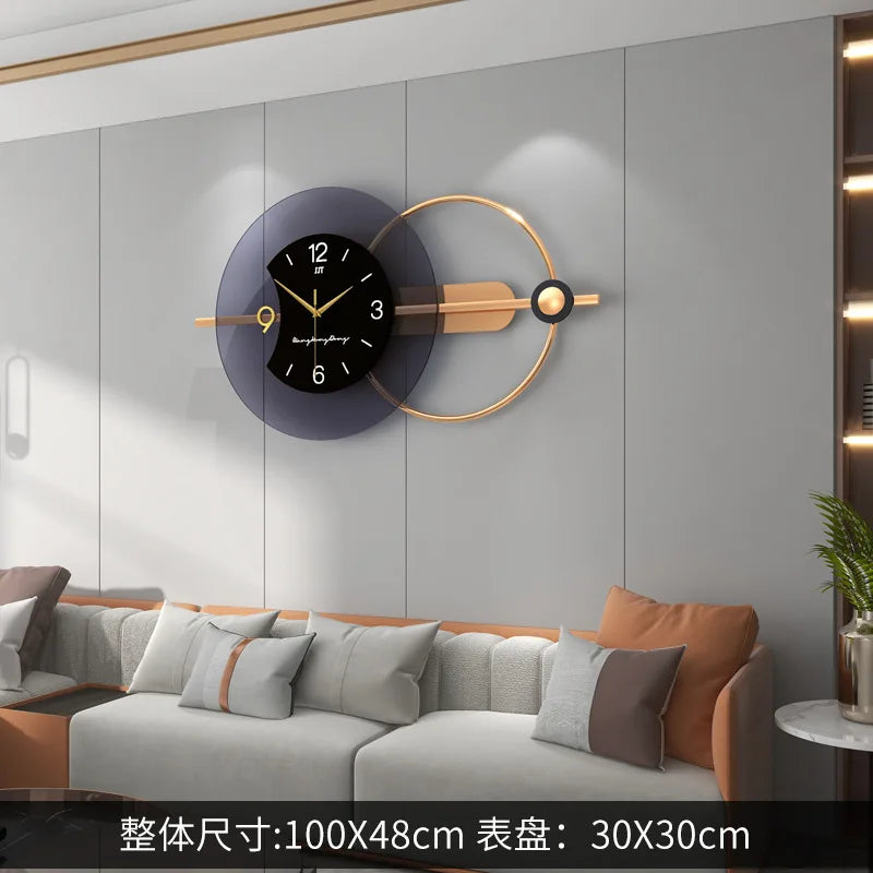 Nordic Luxury Wall Clock Creative Modern Living Room Decor Silent Scandinavian Dining Room Wall Art Clock