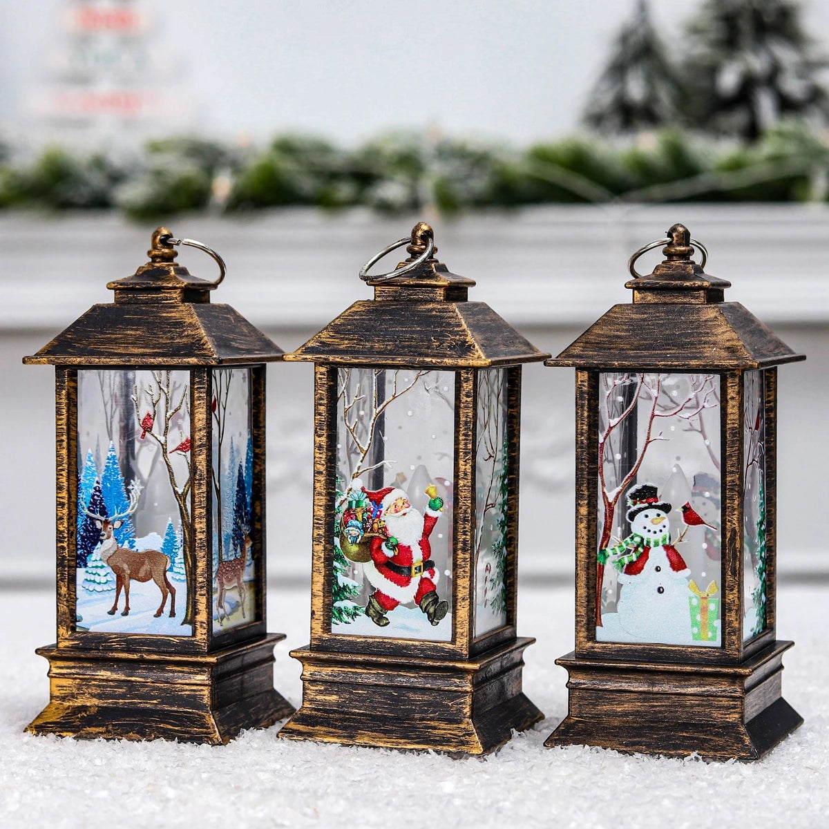 Christmas Lantern Light Merry Christmas Decorations for Home 2025 Christmas Tree Ornaments Xmas Gifts New Year 2026
