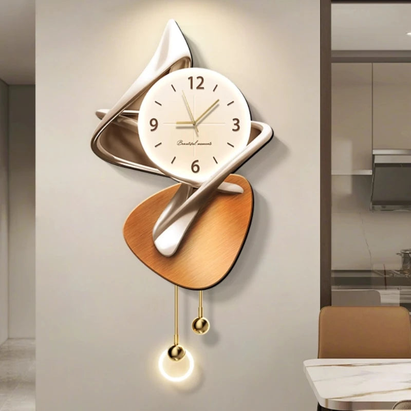 Light Luxury Living Room Decoration Clock High-End Digital Wall Clock Modern Art Home Decor Hanging Painting Wall Watch Mute