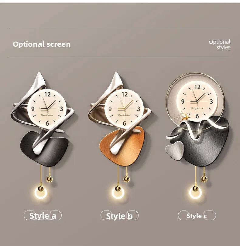 Light Luxury Living Room Decoration Clock High-End Digital Wall Clock Modern Art Home Decor Hanging Painting Wall Watch Mute