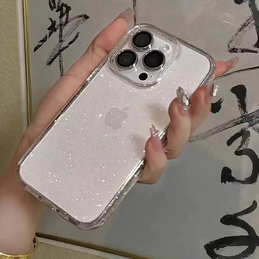 LuxeGlow™ Glitter Clear Case – Sparkling Silicone Protection for iPhone 11 to 16 Series