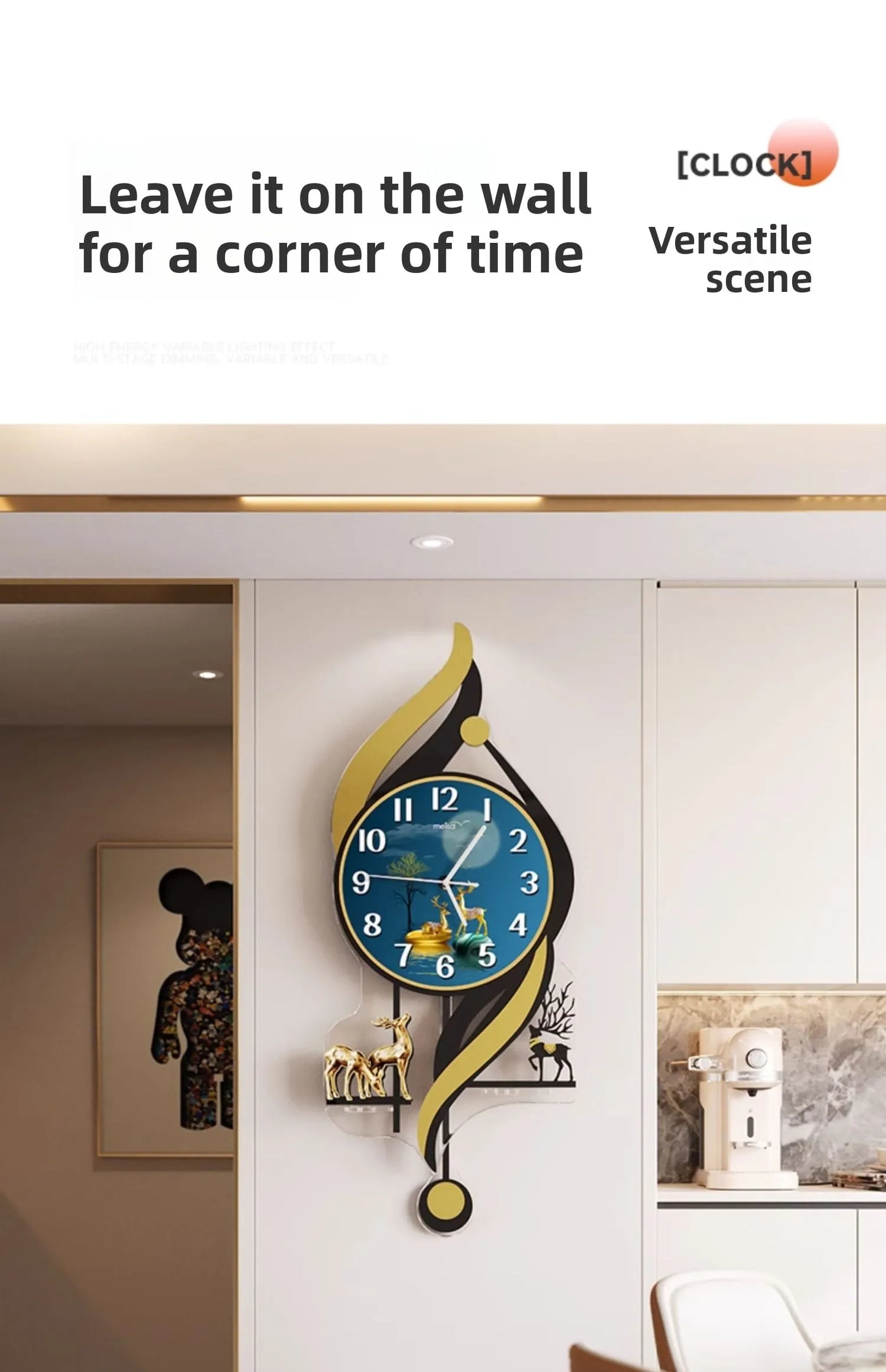 Simple And Modern Home Furnishings Creative Wall Clock Aesthetic Design Silent Digital Clock Restaurant Wall Clock Room Decor