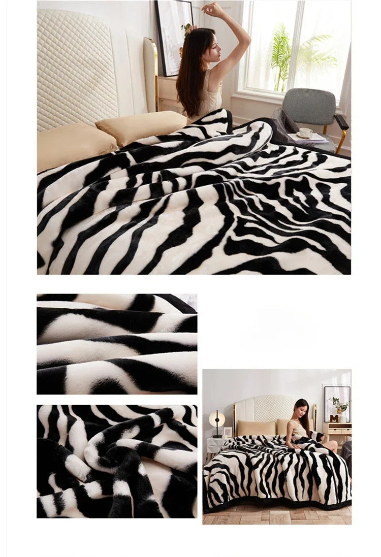 Soft Warm Weighted Blankets for Beds Thickened Quilt Duvet Soft Coral Fleece Flannel Blankets Double Side Plush Comforter Quilt