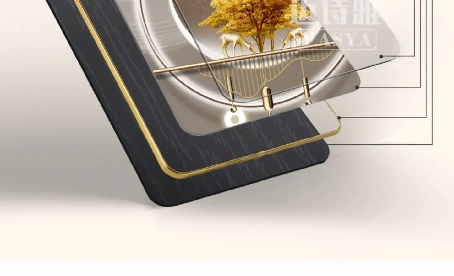 Perpetual calendar electronic clock wall clock Living room fan dining room decorative painting calendar clock hanging picture