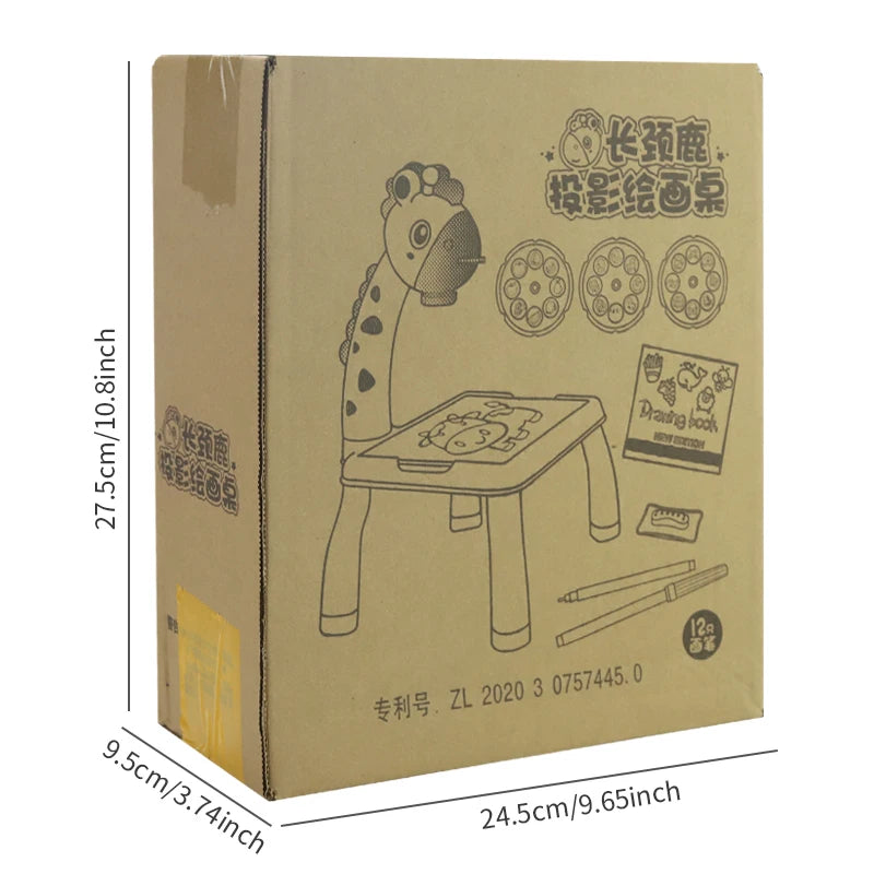 Deer projection drawing board Light music learn large drawing table boys and girls puzzle graffiti writing board birthday gift