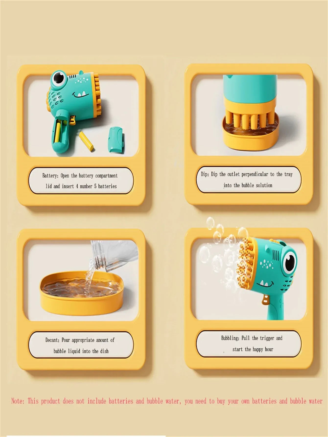 40 hole Dinosaur Bubble Gun