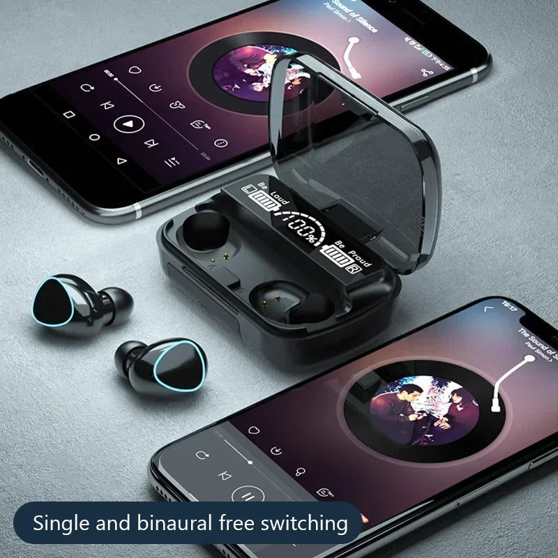 M10 Pro Bluetooth Earbuds – HiFi Stereo Sound with LED Display & Waterproof Design