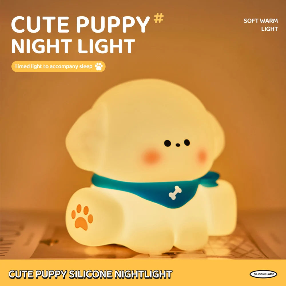 Baby Night Light – Rechargeable Dog Shaped Nursery Lamp with Touch Control & Timer