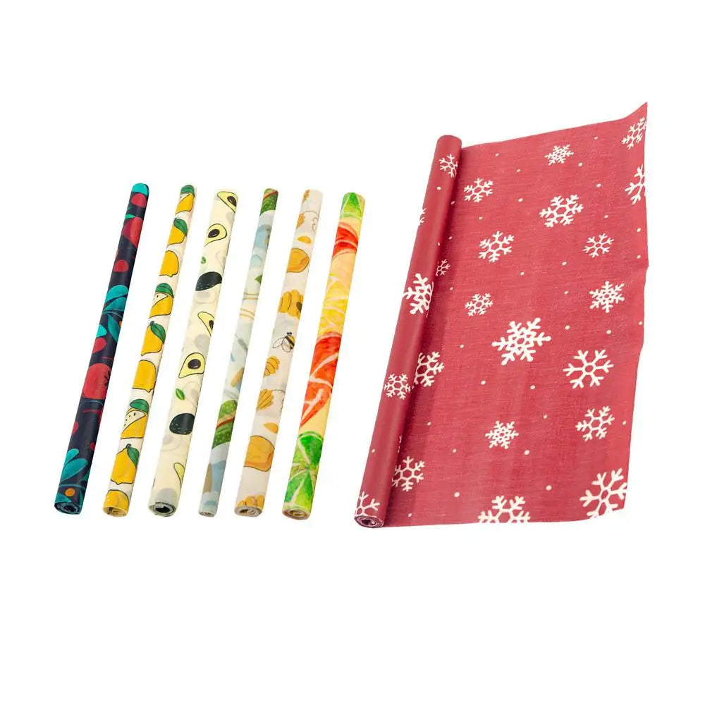 Eco-Friendly Food Wraps 30x100cm Beeswax & Cotton Wrap for Lunch Box/Sandwiches Vintage Patterns Kitchen Wrap Replacement