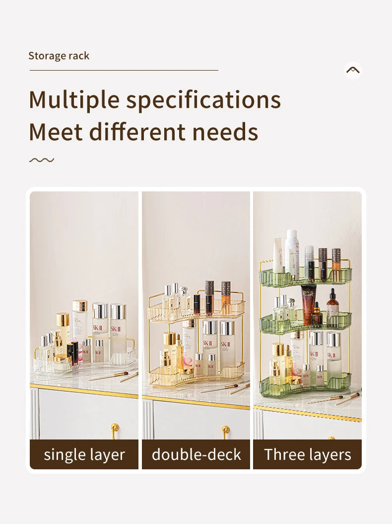 Makeup Storage Shelf Corner Bathroom Counter Organizer Bathroom Countertop Shelf Makeup Storage Clear Perfume Tray Holder