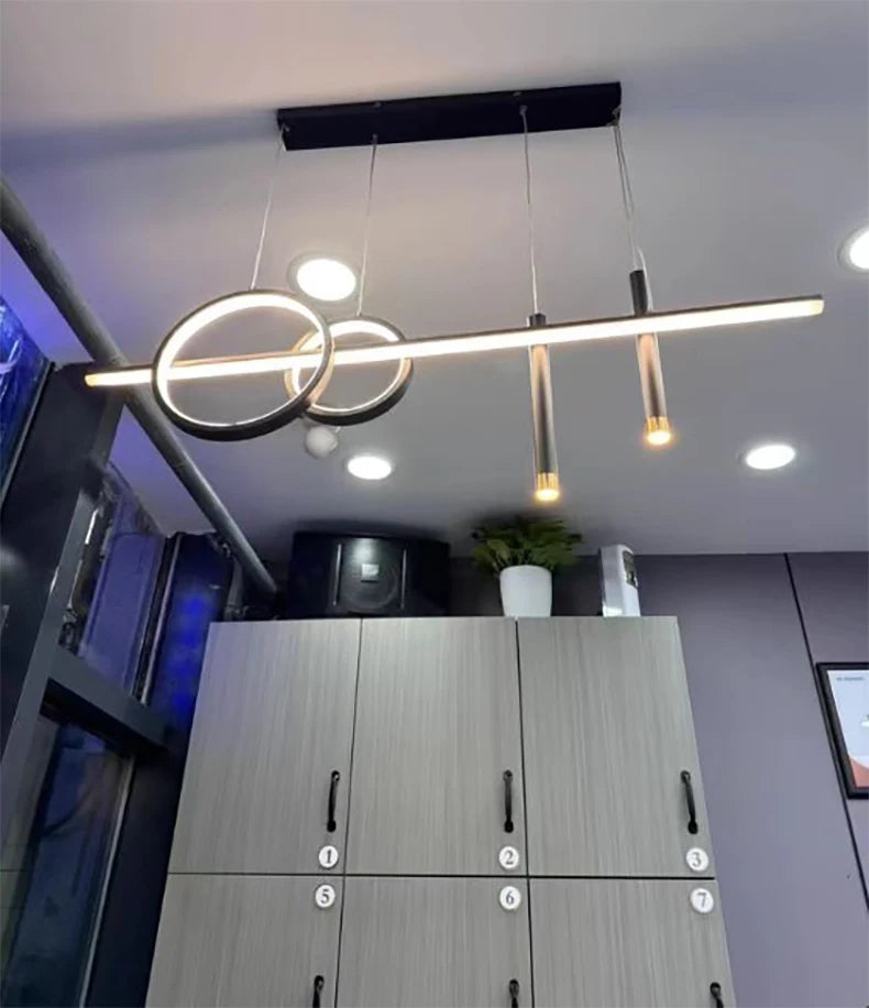 Modern Dining Room Pendant Light LED Smart Remote Control Dining Table Hanging Lamp Luxury Lustre Home Indoor Decor Chandelier