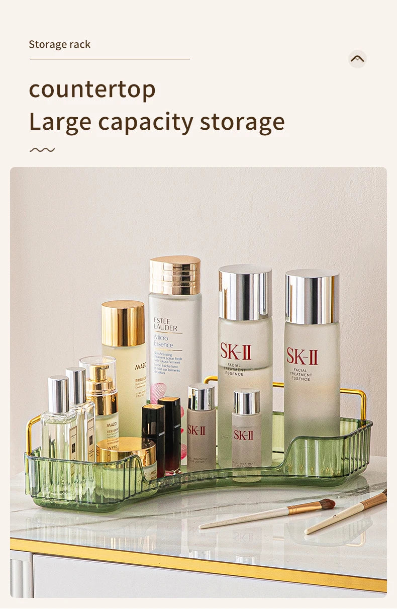 Makeup Storage Shelf Corner Bathroom Counter Organizer Bathroom Countertop Shelf Makeup Storage Clear Perfume Tray Holder