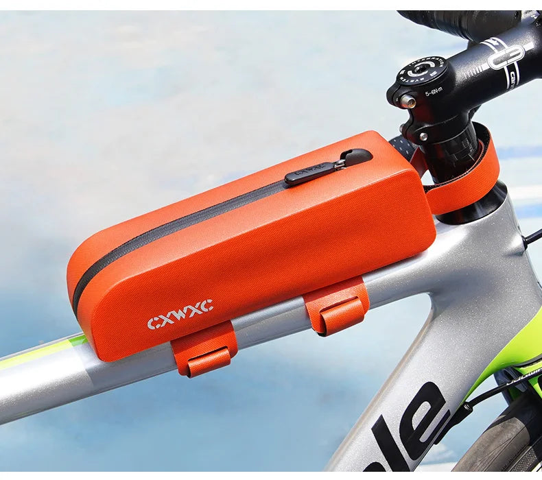 CXWXC Bicycle Magnetic Lid Top Tube Bag With Bolts Mounted & Straps Two Way Install MTB Road Bike Waterproof Front Frame Bag