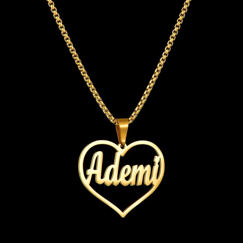 Royal Elegance: Custom Stainless Steel Name Necklace with Crown Pendant & Thick Chain