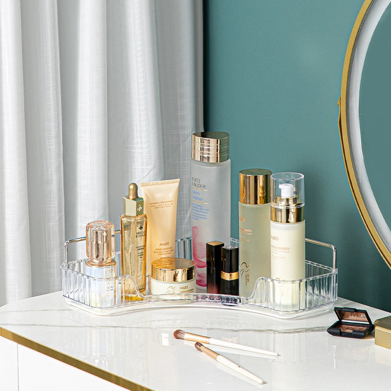 Makeup Storage Shelf Corner Bathroom Counter Organizer Bathroom Countertop Shelf Makeup Storage Clear Perfume Tray Holder