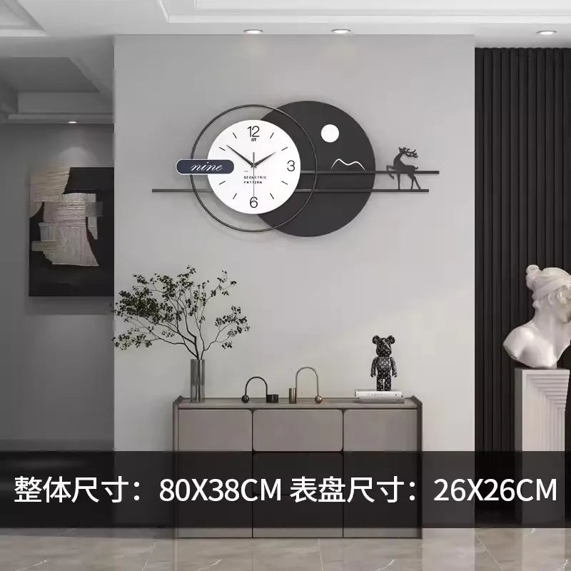 Nordic Luxury Wall Clock Creative Modern Living Room Decor Silent Scandinavian Dining Room Wall Art Clock