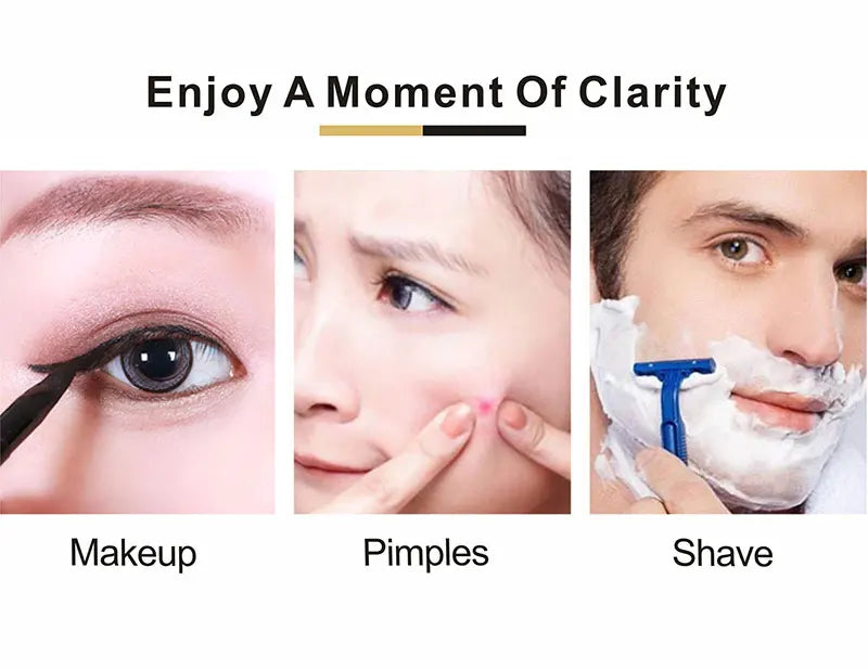 8 Inch Gold Wall Mounted Makeup LED Mirror 3X-10X Magnifying USB Charing Double Side Bathroom Smart 3 color Cosmetic Mirror